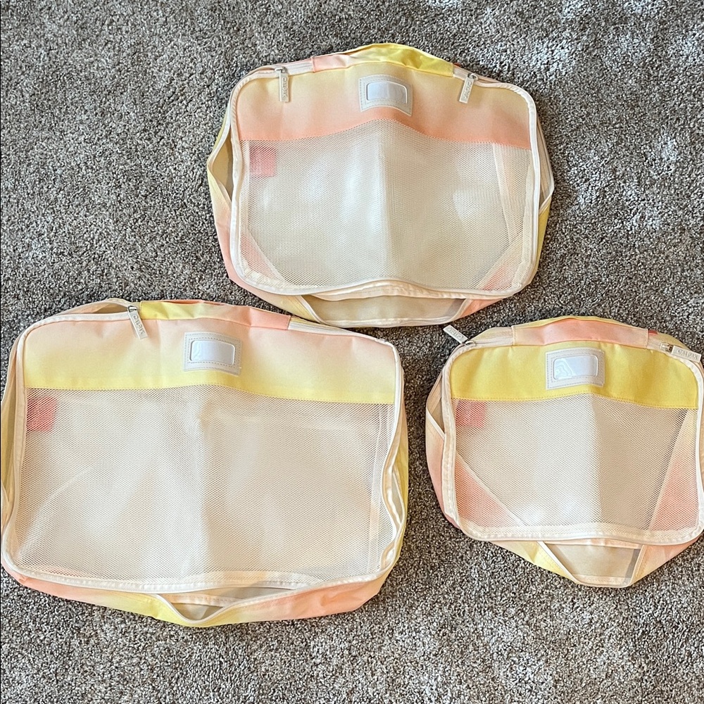 Calpak Yellow and Pinkish/orange Packing Cubes - Set of 3